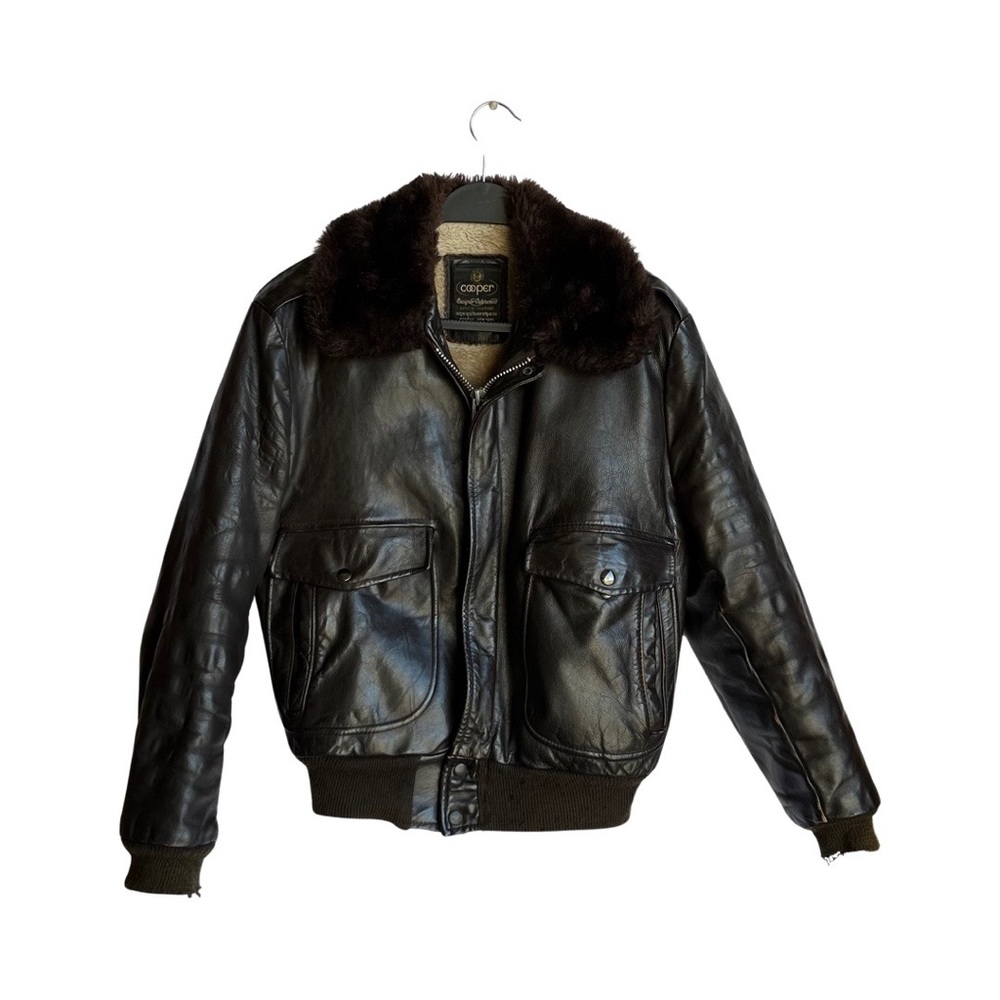 Cooper brown leather vintage flight jacket size medium